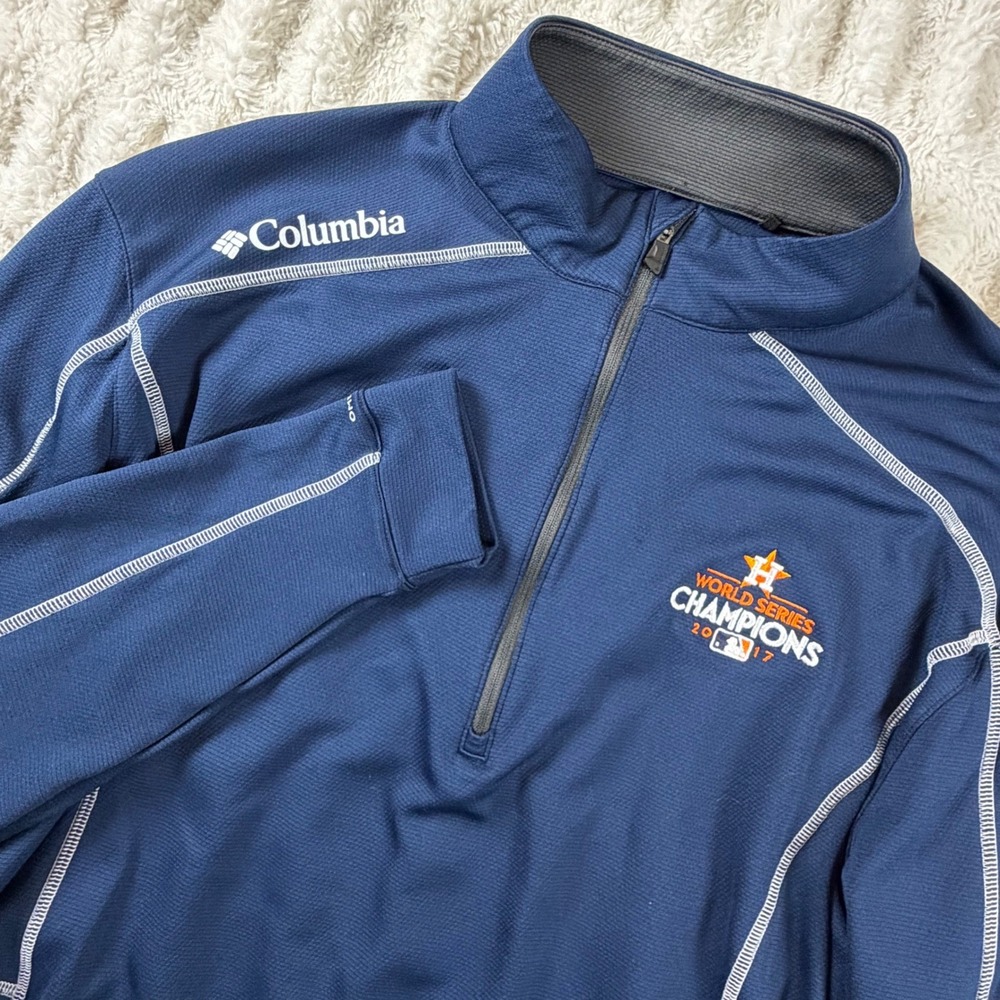 Columbia Golf Houston Astros 2017 World Series Champions Quarter Zip Navy XL